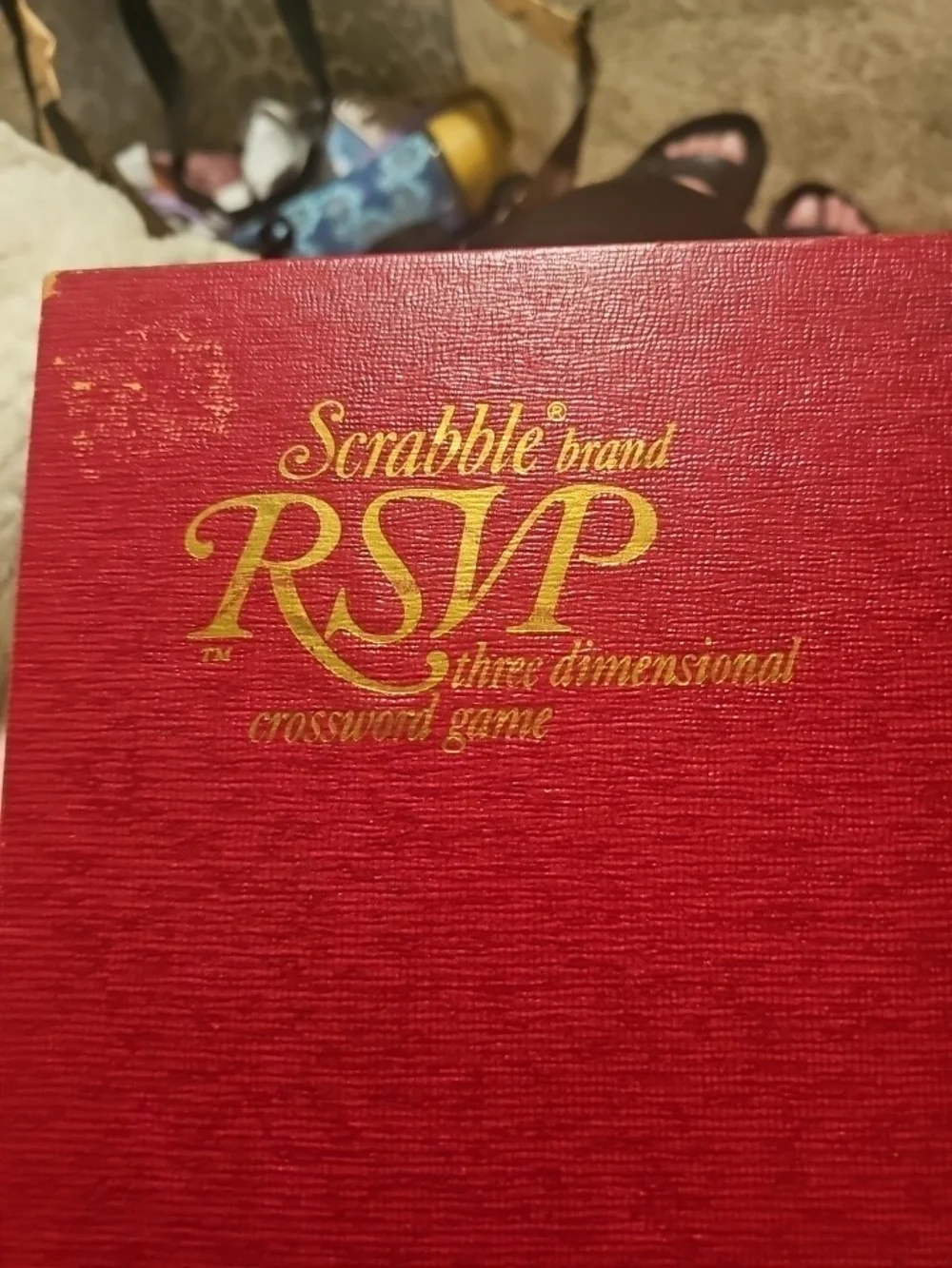 Scrabble RSVP Three Dimensional Crossword Game - Red with Gold Logo